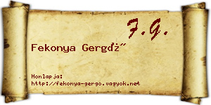 Fekonya Gergő névjegykártya